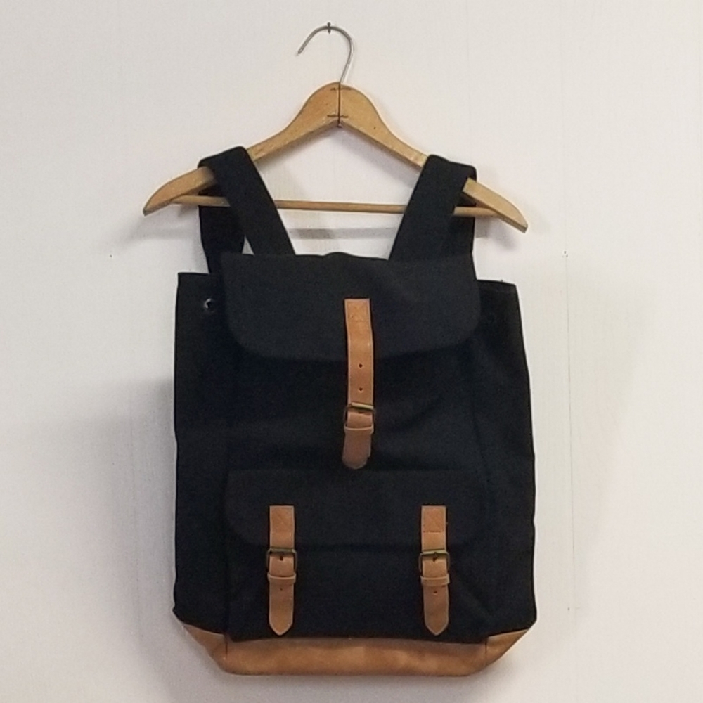 DSW Cavas Faux Leather Drawstring Backpack